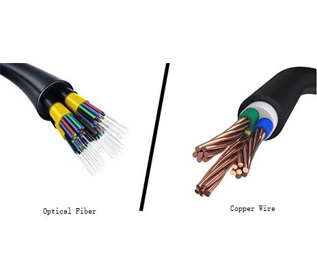 optical fiber and copper wire